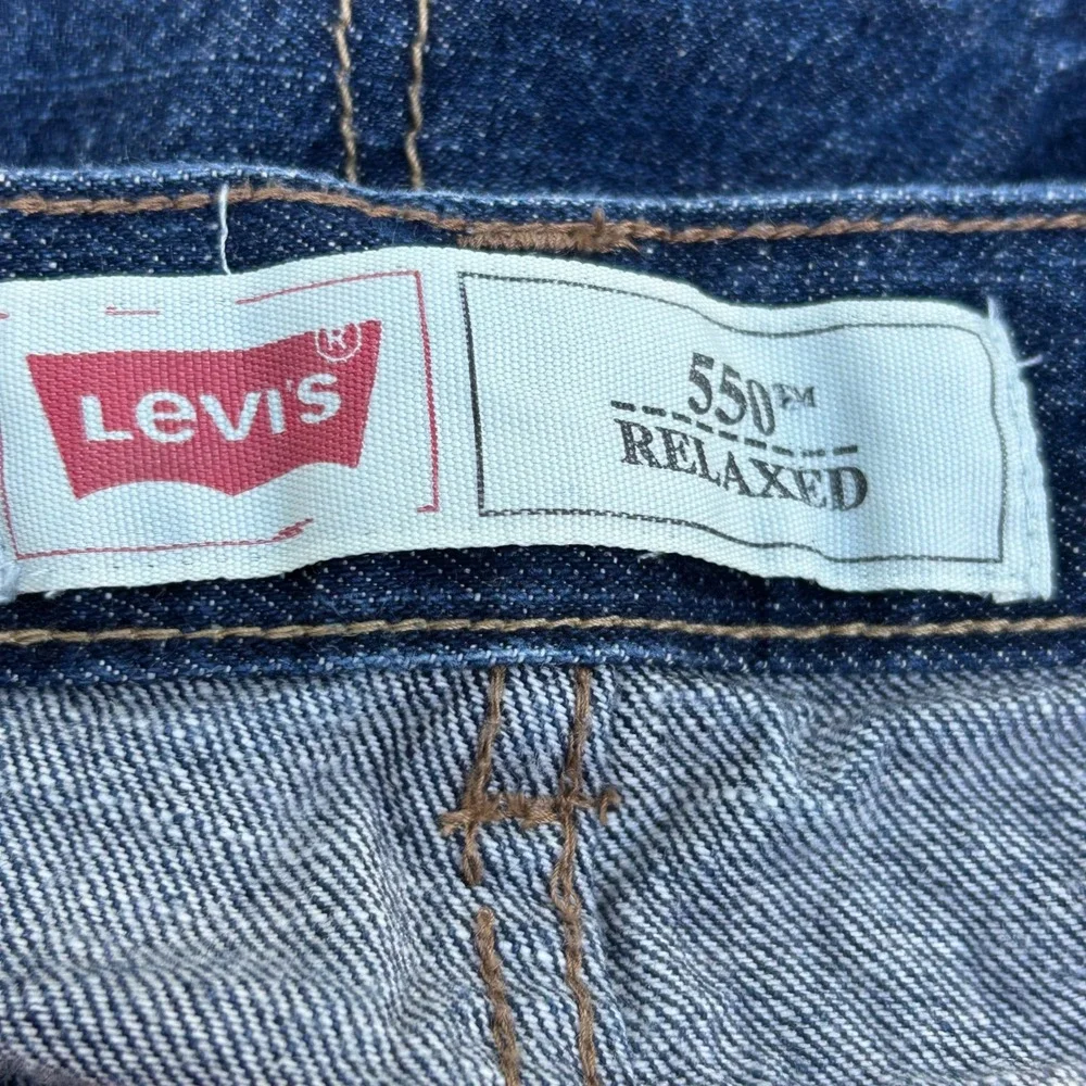 Levis 550 Relaxed Fit Jeans Men 36x29 Dark Wash Blue Straight Leg Denim 5550-259